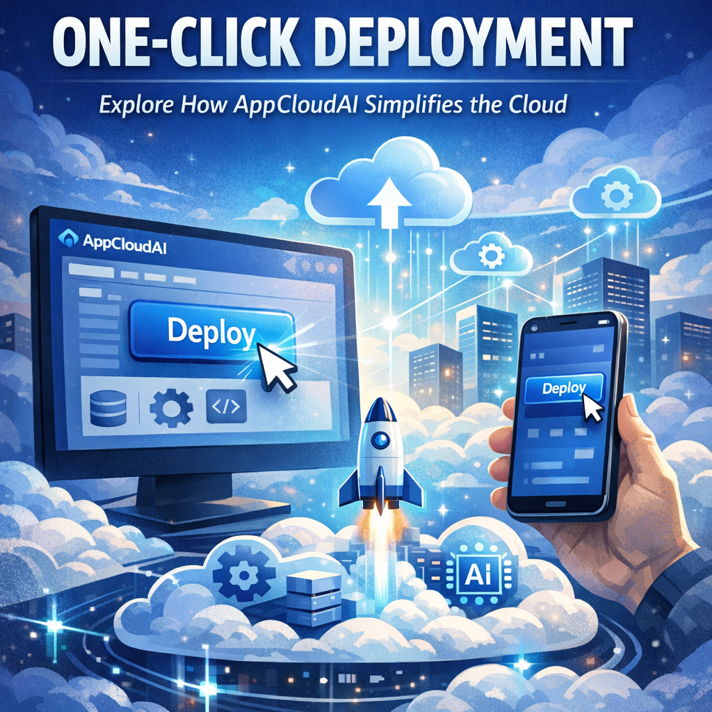 One-click deployment button on AppCloudAI's cloud management screen.