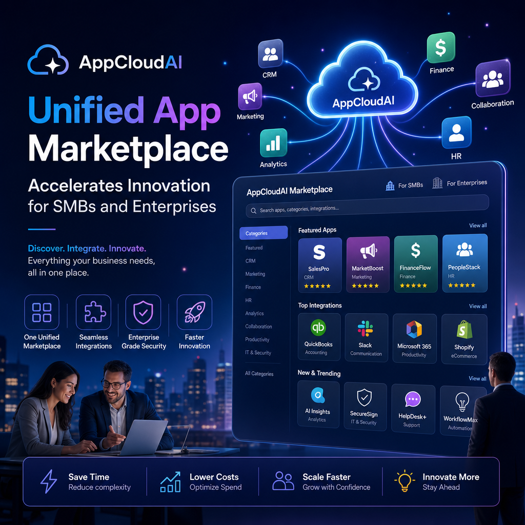 Illustration of AppCloudAI Unified App Marketplace Accelerates Innovation for SMBs and Enterprises