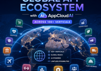 Illustration of Building a Global App Ecosystem with AppCloudAI Across 100+ Verticals