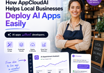 AI apps without developers illustration for How AppCloudAI Helps Local Businesses Deploy AI Apps Easily