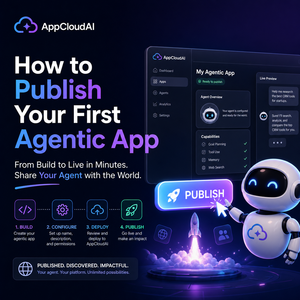 publishing your first agentic app illustration for How to Publish Your First Agentic App on AppCloudAI