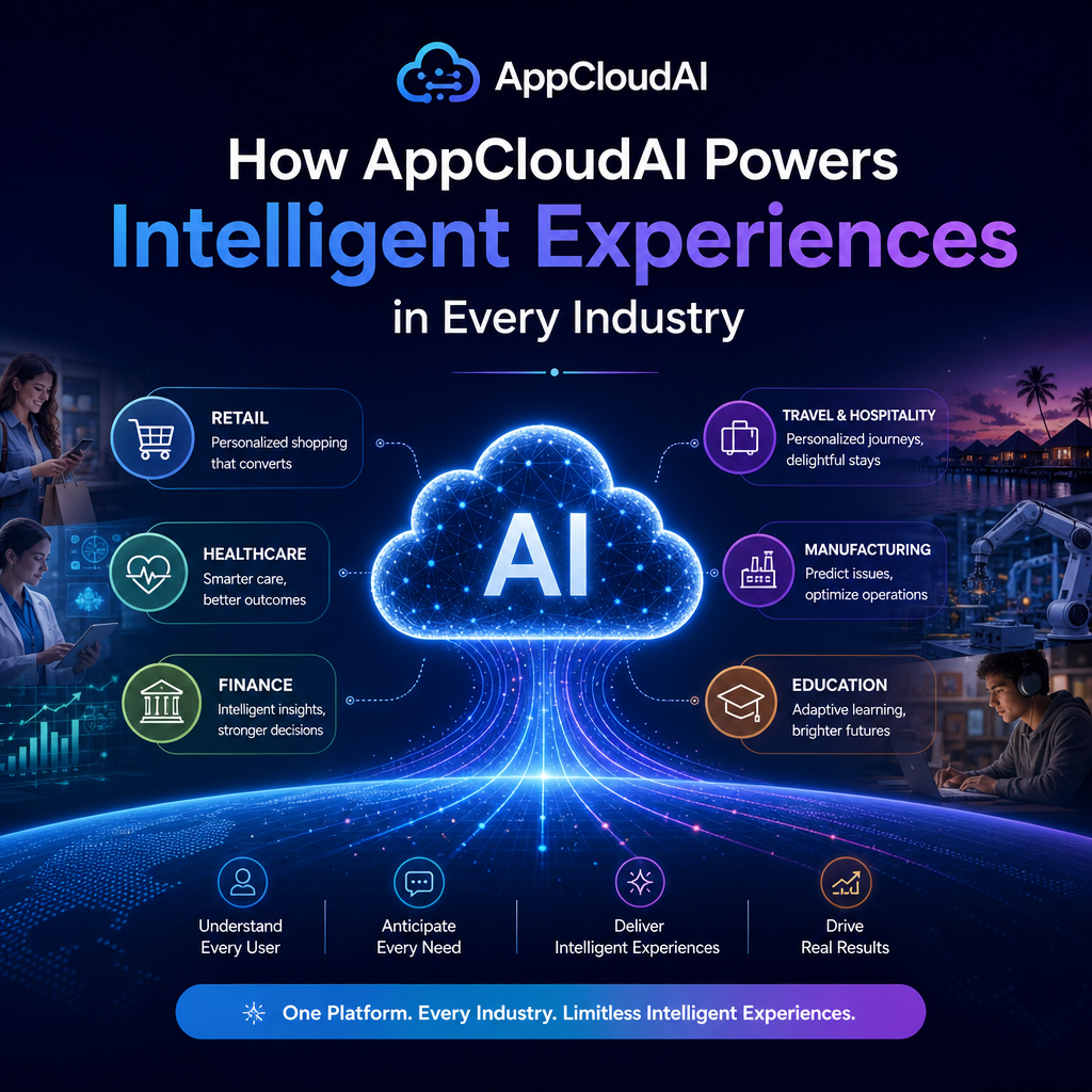 Illustration of How AppCloudAI Powers Intelligent Experiences in Every Industry