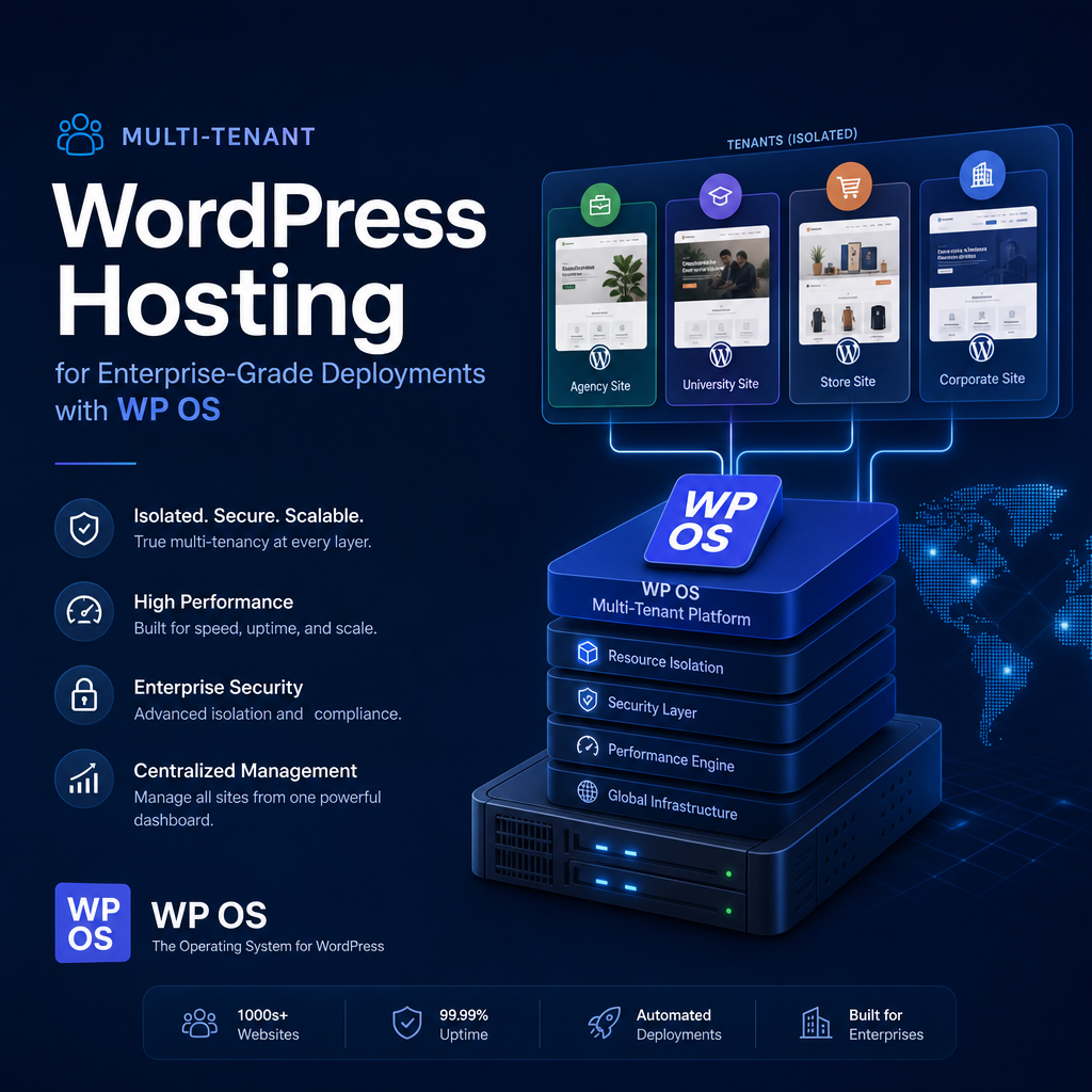 Illustration of Multi-Tenant WordPress Hosting for Enterprise-Grade Deployments with WP OS