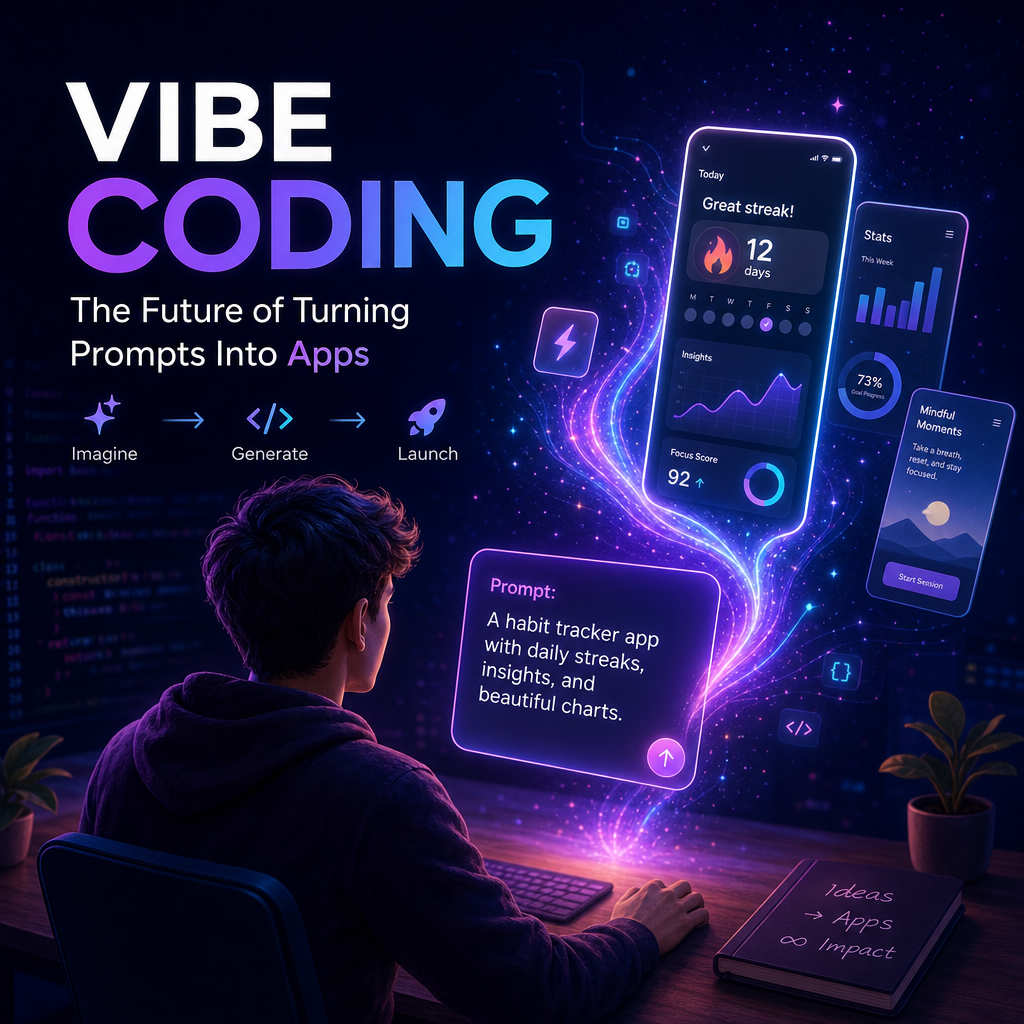 Illustration of Vibe Coding: The Future of Turning Prompts Into Apps